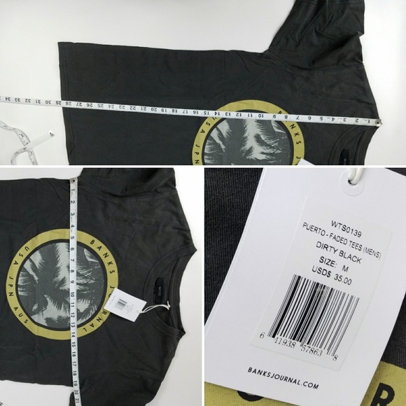 Banks Journal Mens T-Shirt Medium Large Faded Tee - Picture 3 of 6